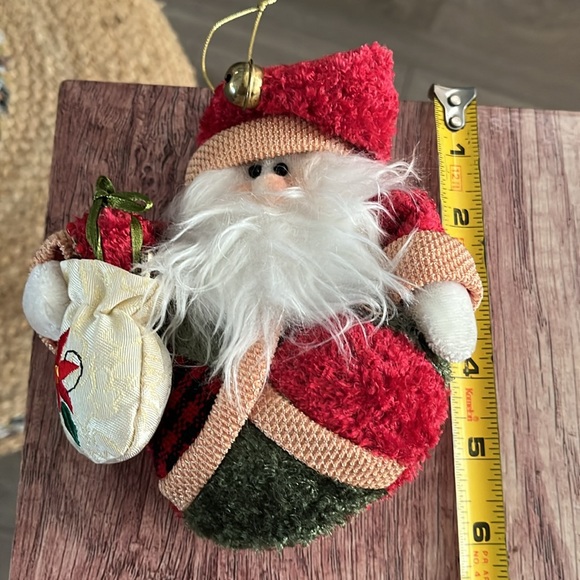 Vintage Christmas Santa Ornament fabric round bottom Delton Products 6” - Picture 1 of 5